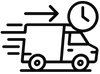an image(icon) describing "Fast Shipping" without saying "Fast Shipping". black and white.

transparent background

not too thick and not too thin